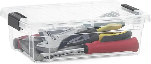 Vista 145 de Superio Mini contenedor de almacenamiento de plástico para crayón, suministros de arte y estuche de costura, organizador pequeño apilable