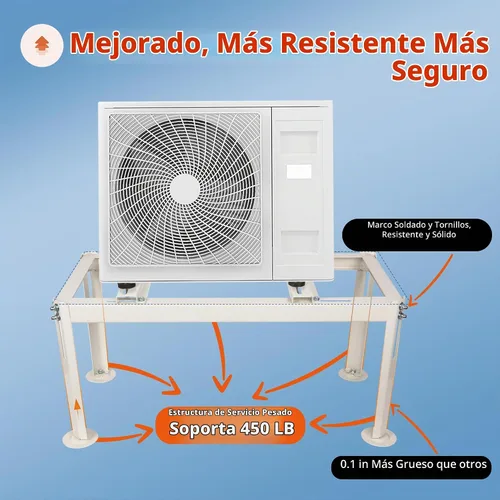 Vista 3 de WeCooper Mini Split Base de piso para 9000-24000 BTU, Soporte de condensador resistente, Soporte de AC Mini Split para sistema de bomba de calor