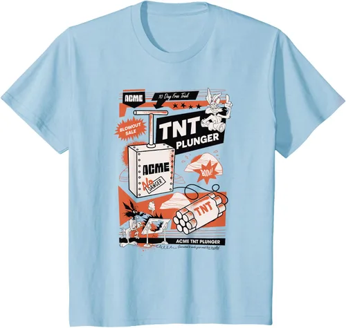 Vista 9 de Looney Tunes Wile E. Coyote - Camiseta de émbolo TNT, Blanco, S