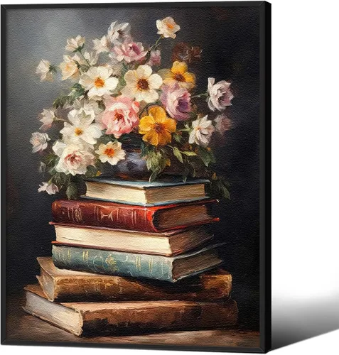 Vista 14 de Cartel de libro gótico de academia oscura vintage de mediados del siglo, arte de pared de lienzo victoriano de medio siglo, impresiones estéticas