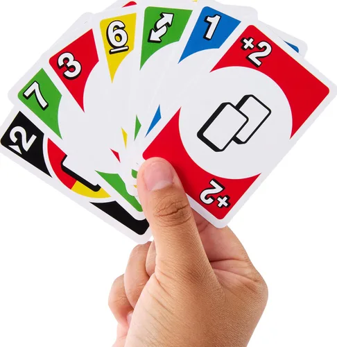 Vista 6 de Mattel Games DOS Juego de cartas de segunda edición para niños y familias, baraja accesible para daltónicos para grupos y fiestas
