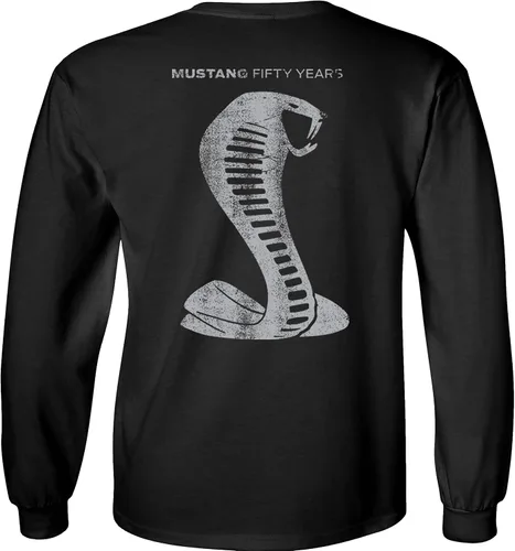 Vista 3 de Ford Mustang - Camisa de manga larga de 50 años, color gris, estilo Shelby Cobra Snake