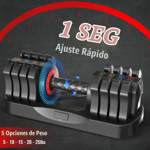 Vista 2 de WHATAFIT 2026 Upgrade 25LB Adjustable Dumbbell, 5-in-1 Fast Weight Change with Anti-Slip Handle & Tray, Single Dumbbell for Full Body Workout negro