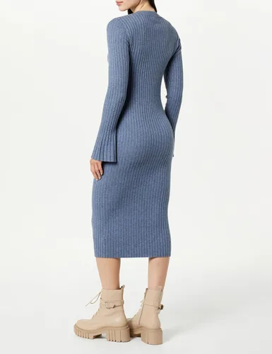 Vista 2 de The Drop Vestido tipo suéter acanalado con mangas acampanadas Fernanda para mujer