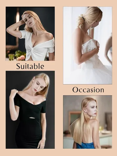 Vista 6 de Brasier push-up adhesivo sin tirantes, sin espalda, 2 pares, brasier invisible