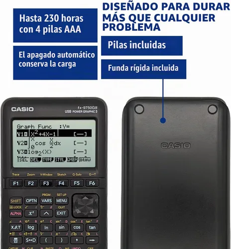 Vista 8 de Casio fx-9750GIII Calculadora Gráfica Pantalla Natural de Libro de Texto Programación Python Ideal para Exámenes, STEM y Matemáticas Avanzadas
