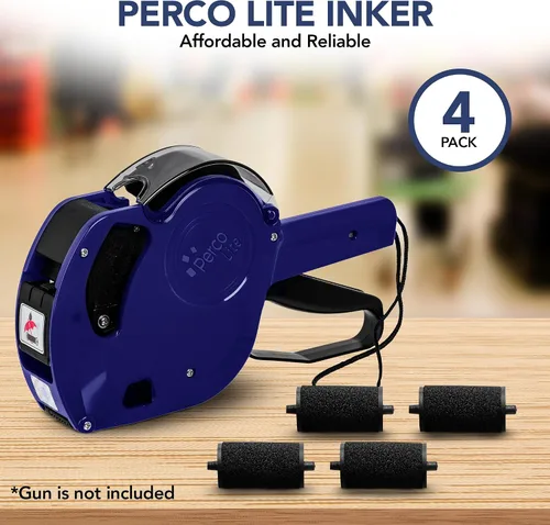 Vista 4 de Perco Lite Pricing Gun Labeler - Rollos de tinta de repuesto preferidos para pistola de precio Perco Lite, recarga de tinta fácil y cómoda incluso