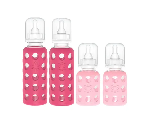 Vista 37 de Lifefactory Biberón de vidrio sin BPA Funda protectora de silicona Paquete de 2 de 4 onzas melón, plátano