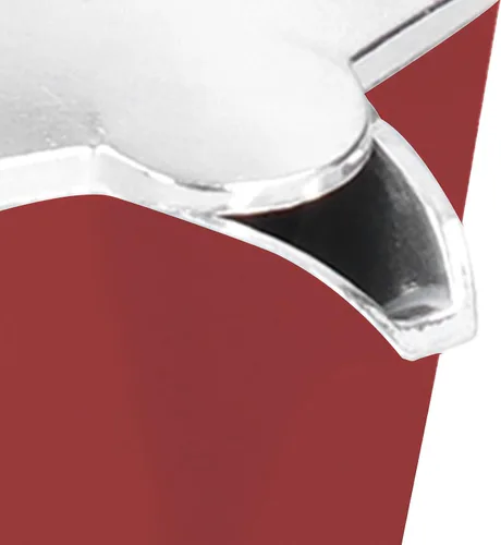 Vista 6 de Moka Pot - Cafetera de café expreso de aluminio de 5.1 fl oz, cafetera moka octogonal para oficina en casa (rojo)