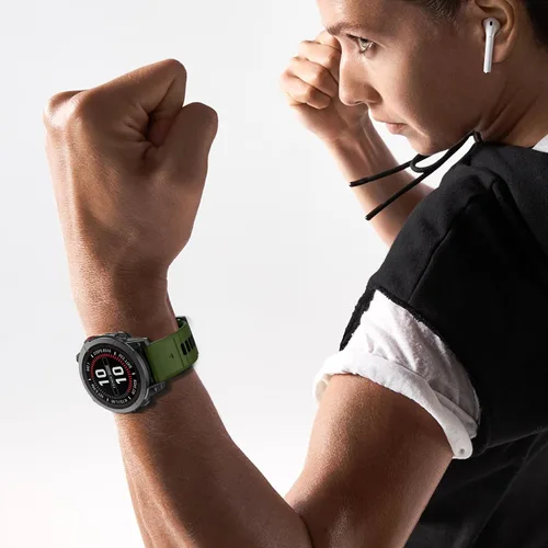Vista 6 de Compatible con Fenix 7X Band, correa de reloj de silicona de fácil ajuste de 1.024 in para Garmin Fenix 5X/5X Plus/6X/6X Pro/7X Pro/3/3 HR