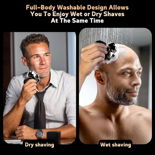 Vista 2 de Maquinilla de afeitar eléctrica para hombres, afeitadoras de cabeza para hombres calvos, afeitadoras eléctricas para hombres con afeitadora