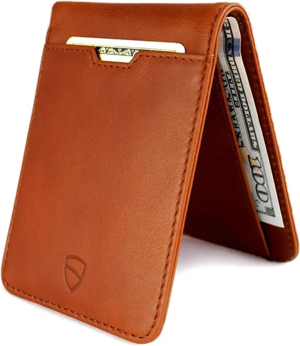 Vista 8 de Vaultskin MANHATTAN - Billetera de piel con bloqueo RFID para hombre, diseño fino, plegable, con ranuras para tarjetas, bolsillo frontal, contiene 9