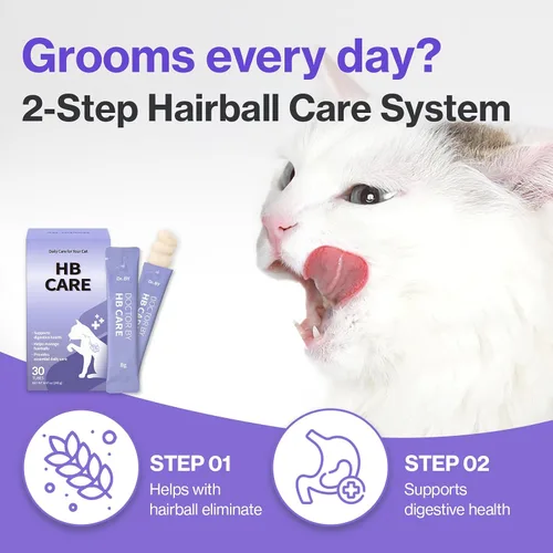 Vista 6 de Doctor By HB Care Suplemento para Bolas de Pelo de Gatos - Tratamiento de Bolas de Pelo para Gatos, Control de Bolas de Pelo, Remedio de Alivio