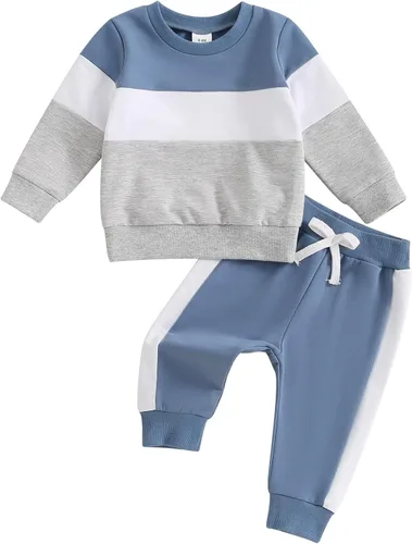 Vista 27 de Conjunto de sudadera de manga larga con cuello redondo y pantalones deportivos para bebés, ropa de invierno para bebé