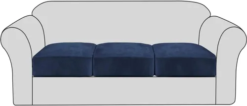 Vista 21 de Fundas de cojín elásticas de terciopelo para sofá, fundas de cojín de felpa suave, protector de muebles, funda de cojín antideslizante con parte