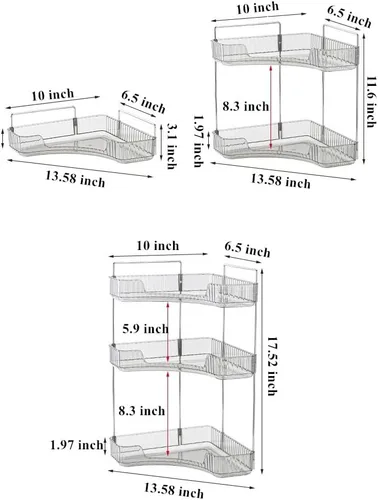 Vista 6 de CESTATIVO Organizador de esquina para mostrador de baño, bandejas de tocador para baño, estante organizador de maquillaje para el cuidado