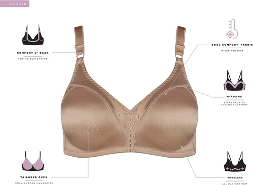 Vista 5 de Brasier Bali Df3820 con doble soporte, sin varillas para mujer