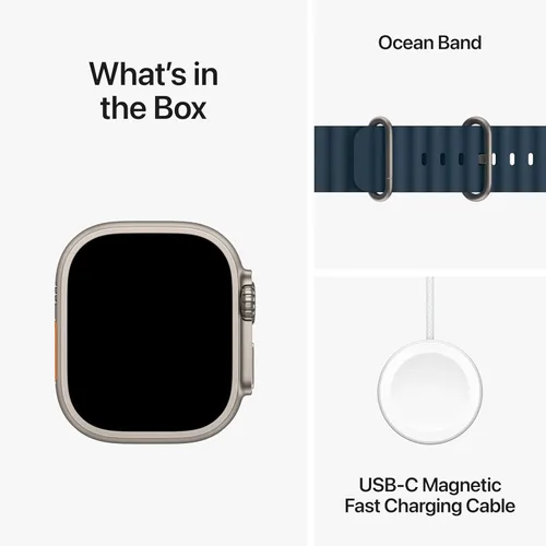 Vista 6 de [Usado] Apple Watch Ultra 2 [GPS + Celular 49 mm] SmartWatch con caja de titanio resistente y correa Blue Ocean. Rastreador de fitness