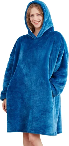 Vista 14 de AmyHomie Manta con capucha para adultos y adolescentes, manta con capucha Sherpa de gran tamaño, cálida y acogedora como regalo de cumpleaños