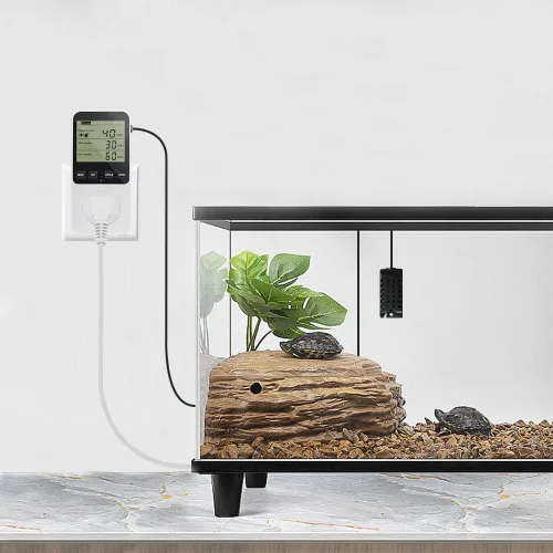 Vista 7 de KETOTEK Controlador de humedad enchufe de salida con sensor, interruptor de humidistato digital de 120 V con alarma para humidificador de hongos