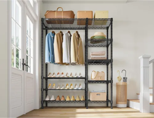Vista 3 de VIPEK V7S Clothes Rack Heavy Duty Max Load 720lbs, Garment Rack with 7 Tiers Adjustable Shelves Portable Closet Metal Sturdy Wardrobe Storage System