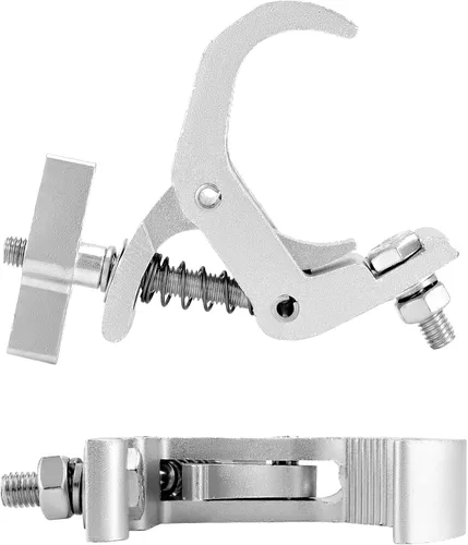 Vista 8 de QWORK Abrazadera de aluminio para luz de escenario, paquete de 10, ajuste de 1.18 a 1.97 pulgadas, carga de 330 libras para cabina de DJ, plataforma