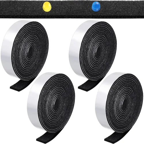Vista 19 de Zonon 4 rollos de tiras de fieltro de 120 pulgadas con respaldo adhesivo, cintas de fieltro para muebles, rollos de tiras autoadhesivas de poliéster