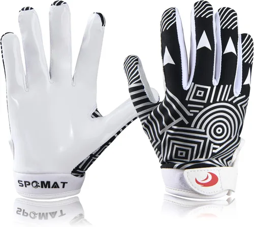 Vista 9 de Guantes de fútbol juvenil para niños, guantes receptores de agarre de silicona con capacidad de súper palo para la mejor experiencia de juego