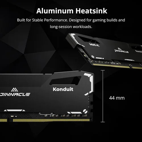 Vista 6 de Timetec Pinnacle Konduit 8GB DDR4 3200MHz PC4-25600 CL16-18-18-38 XMP2.0 Overclocking 1.35V Compatible para AMD e Intel Módulo de memoria RAM