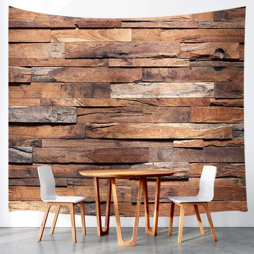 Vista 9 de JAWO Tapiz rústico de madera para colgar en la pared, tela de poliéster, 40 x 30 pulgadas, decoración de sala de estar, dormitorio, comedor