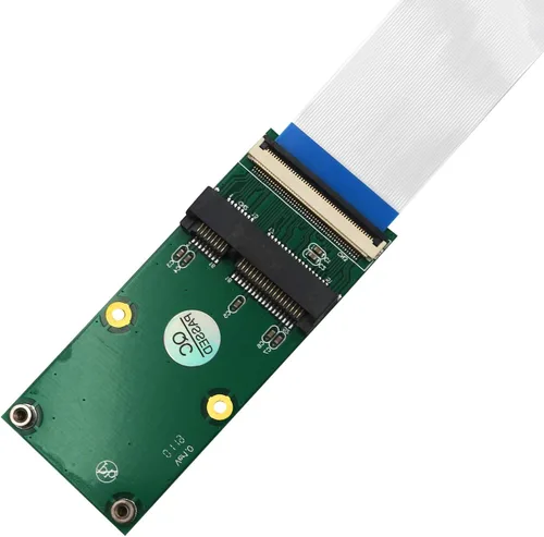 Vista 3 de SUPERPLUS Mini PCI-E Express mSATA Cable de extensión para tarjeta inalámbrica y adaptador de minitarjeta media/tamaño completo