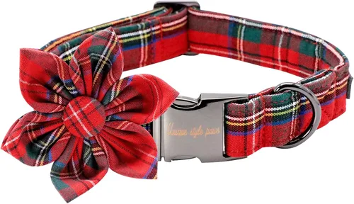 Vista 24 de Collar de perro de Halloween de estilo único con arco de flores de Unique Style Paws, collar de calabaza de algodón para perros pequeños, medianos