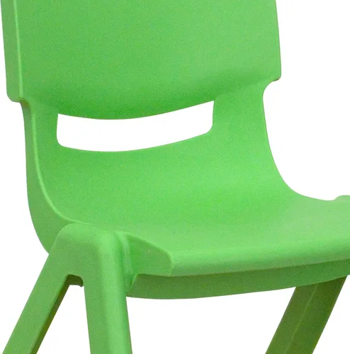 Vista 7 de EMMA + OLIVER Paquete de 2 sillas escolares apilables de plástico verde con asiento de 10.5 pulgadas de alto, silla preescolar