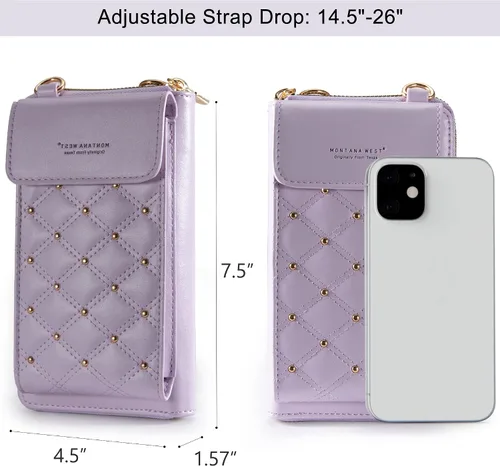 Vista 5 de Montana West Small Crossbody Cell Phone Purse for Women RFID Blocking Cellphone Wallet