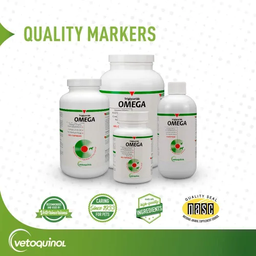Vista 7 de Vetoquinol Suplemento líquido de triglicéridos Omega 3 para perros y gatos, suplemento de aceite de pescado líquido con EPA y DHA, promueve la piel