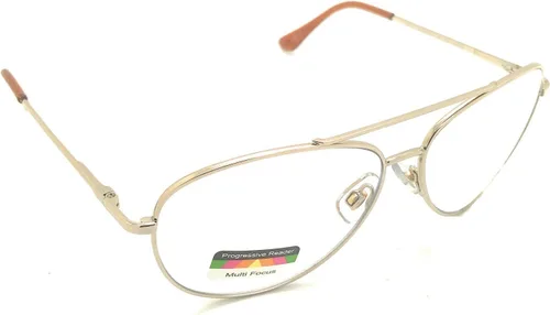 Vista 6 de Multi 3 Power Focus progresivo Aviator gafas de lectura ninguna línea clara lente piloto