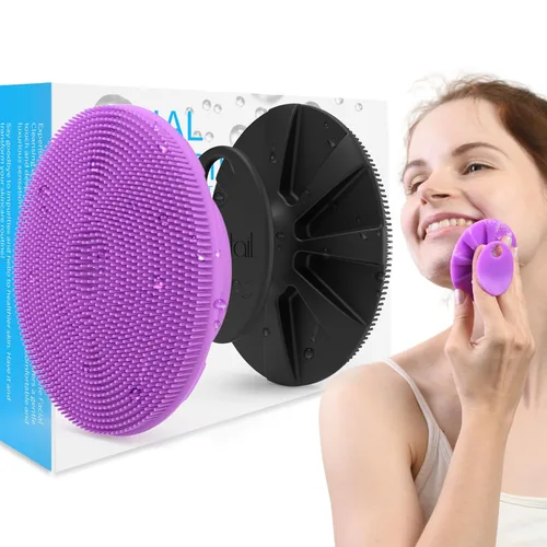 Vista 9 de BEAUTAIL - Cepillo de limpieza facial manual de silicona para hombres y mujeres, 6 unidades, exfoliante facial suave, cepillo facial exfoliante