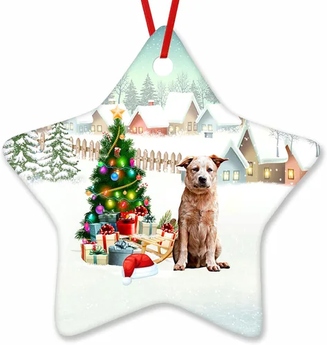 Vista 102 de Prezzy Airedale Terrier - Adorno para decoración de árbol de Navidad, regalos lindos para amantes de los perros, para familiares y amigos, nuevo