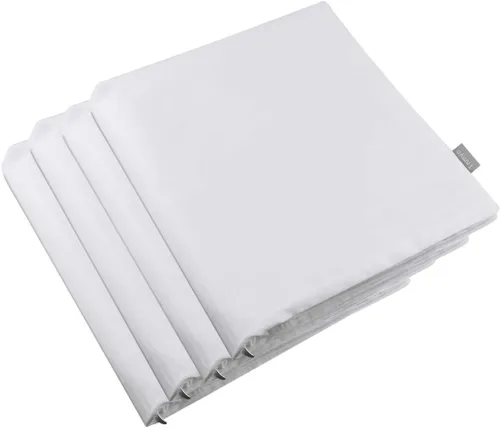 Vista 17 de Thmyo - Paquete de 4 fundas de almohada decorativas de 100 % algodón para lumbar, cómodas, sólidas, para Navidad/Halloween, fundas de cojín Blanco