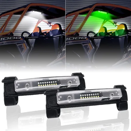 Vista 13 de Luz de techo interior para UTV, ANGU-OFFROAD Luz LED universal para montaje en barra antivuelco para luces de cúpula UTV, luces de jaula de utilidad