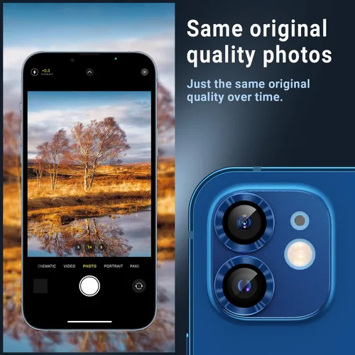 Vista 7 de AFARER Paquete de 2 protectores de lente para iPhone 12, accesorios de cubierta de cámara Ultra HD, vidrio templado de metal mejorado, dureza 9H