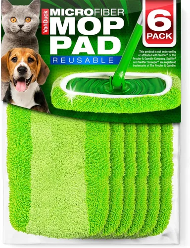 Vista 12 de VanDuck Almohadillas reutilizables para fregona resistentes para mascotas compatibles con Swiffer Sweeper (paquete de 2) – Almohadillas de Azul