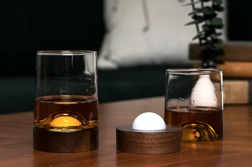 Vista 7 de Posavasos de golf personalizados y vasos de whisky: accesorios para hombres y mujeres golfistas; cesta de vacaciones fresca para hombres y mujeres