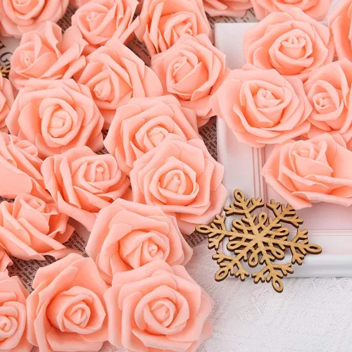 Vista 14 de Cabezas de rosas artificiales, 100 rosas falsas negras, cabezas de rosas artificiales de espuma para ramos de boda, centros de mesa, arreglos