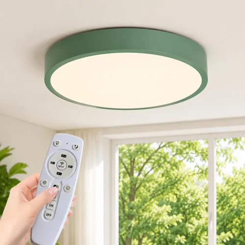 Vista 21 de Led Ceiling Light with Remote White 16 "24w Flush Mount Suitable for Bedroom, Kids Room,Hallway, Balcony, Checkroom,Office,Bathroom Ceiling Lamp