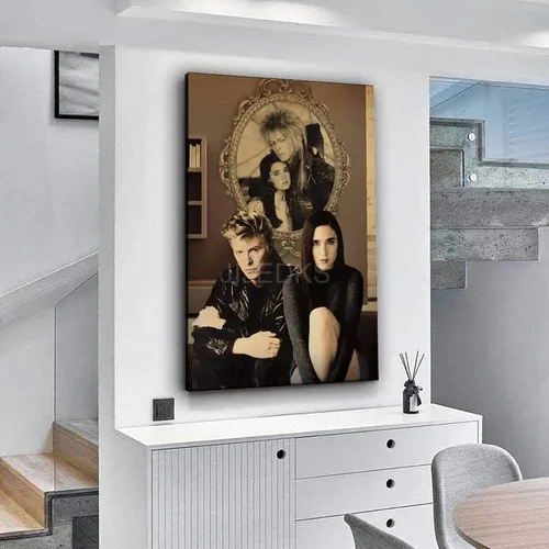 Vista 2 de Póster de la película de fantasía Laberinto de los años 80, Bowie, David y Jennifer Connelly Pintura decorativa, lienzo de arte de pared, póster