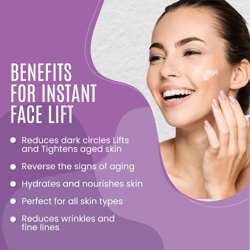 Vista 5 de Crema de estiramiento facial instantáneo - Complejo de péptidos Crema tensante, lifting y reafirmante Fórmula instantánea orgánica para cara