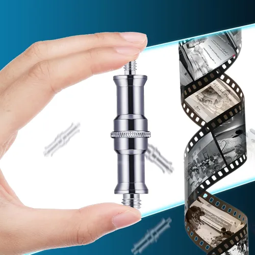 Vista 4 de 8 piezas estándar de 1/4 a 3/8 pulgadas convertidor macho de metal roscado tornillo adaptador de tornillo para cámara trípode soporte de luz
