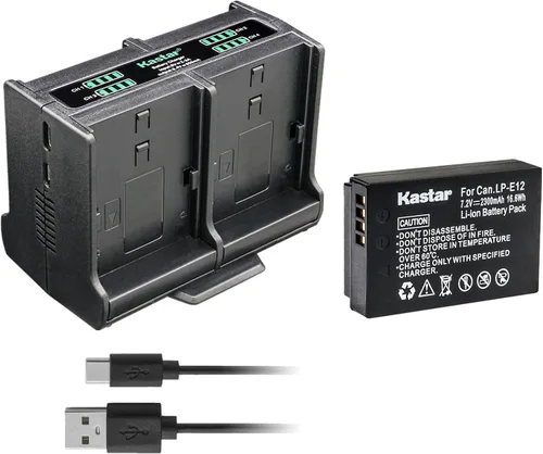 Vista 9 de Kastar Cargador de batería cuádruple LP-E12 compatible con Canon EOS 100D, EOS M, EOS M2, EOS M10, EOS M50, EOS M50 Mark II, EOS M100, EOS M200, EOS