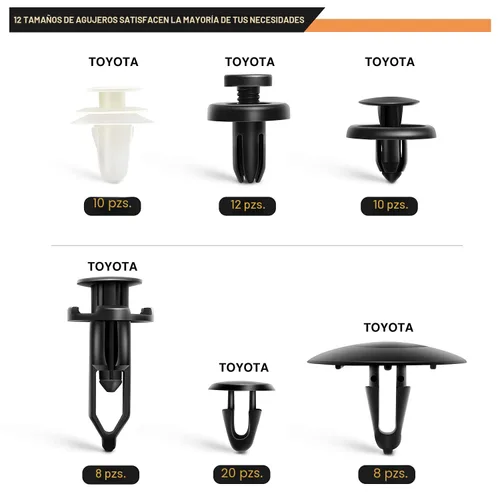 Vista 3 de GOOACC 166 piezas de clips de retención para auto y gomas para tornillos - 12 tamaños y aplicaciones más populares para GM Toyota Honda Nissan Mazda